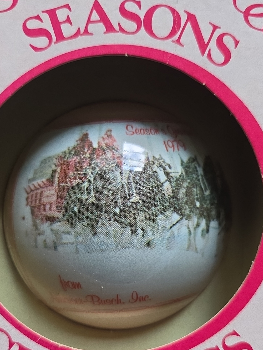 Anheuser-Busch Seasons Greetings 1979 Holiday Ornament